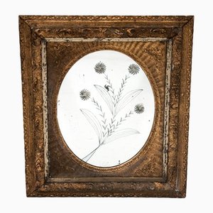 Specchio antico con motivo floreale