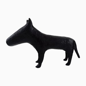 Grande Sculpture de Bull Terrier en Grès