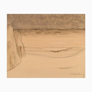 Eric Cederberg, Paysage Moderniste, Suède, 20ème Siècle, Huile sur Toile, Encadrée