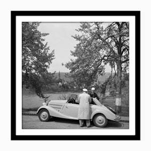 Karl Heinrich Lämmel, To Neckargemund: Mercedes Benz Car Near Heidelberg, Germany, 1936/2021, Black & White Photograph