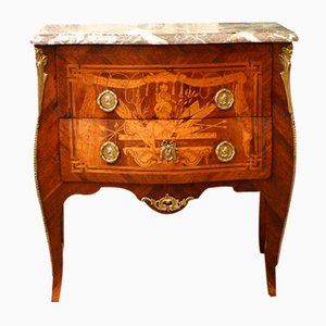 Louis Seize Inlaid Walnut Chest of 2 Drawers, 1800s