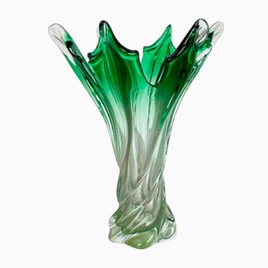 Extra Large Multi-Color Floral Glass Sommerso Vase, Italy, 1970s