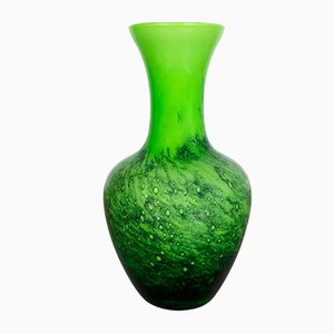 Large Vintage Green Pop Art Vase from Opaline Florence, Italy