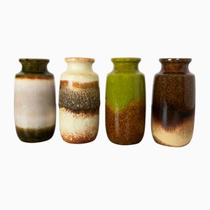 Vintage Fat Lava 213-20 Vasen aus Keramik von Scheurich, Deutschland, 4er Set