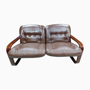 Mid-Century Scandinavian Leather Sofa