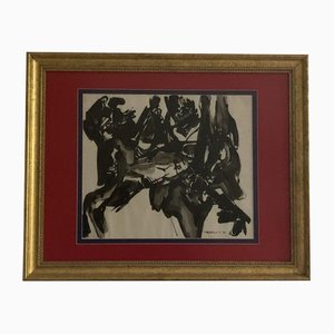 Saby Viricel Artias, Abstract Composition, 1963, Ink