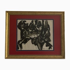 Saby Viricel Artias, Abstract Composition, 1963, Ink, Framed
