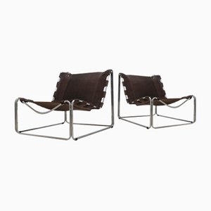 Leather Armchairs by Pascal Mourgue for Steiner, 1970s, Set of 2
