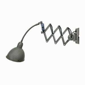 Industrial Grey Scissor Wall Lamp from Elektroinstala, 1960s