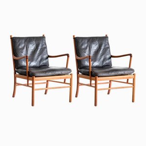 Grey Coronial Armchairs by Ole Wanscher for Poul Jeppesens Møbelfabrik, 1950s, Set of 2