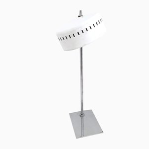 White Enameled Metal Adjustable Table Lamp by Robert Sonneman, 1970s