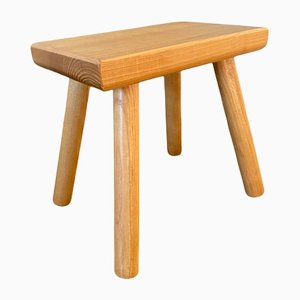 Small Vintage Solid Oak Stool, 1960s