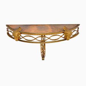 Antique French Gilt Bronze Marble Top Console Table