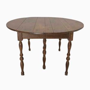 French Louis Philippe Extendable Oak Dining Table with Drop Leaf, Mid-19th Century
