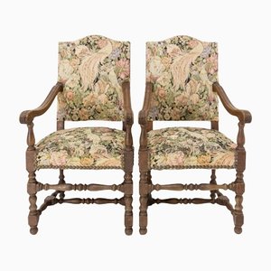 French Louis XIV Revival Armchairs, Late-19th Century, Set of 2