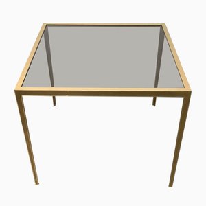 Mid-Century German Hollywood Regency Style Brass Glass Side Couch Table from Vereinigte Werkstätten, 1960s