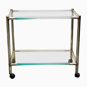 Acrylic Glass and Chrome Cart in the style of Charles Hollis Jones, 1970s