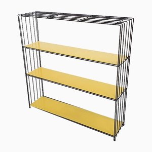 Black and Yellow Metal Room Divider or Bookcase by Tjerk Reijenga for Pilastro, the Netherlands 1960s