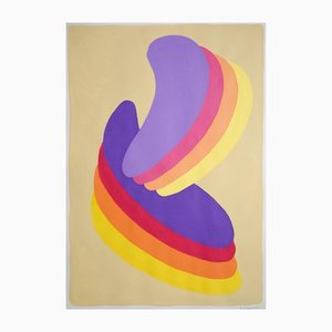 Ryan Rivadeneyra, Seventies Sunset I, 2021, Acrylic on Paper