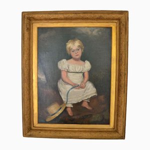 After Sir Thomas Lawrence, Young Girl, siglo XIX, óleo sobre lienzo, enmarcado