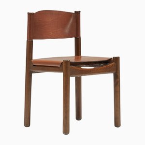 Italian Walnut & Leather Dining Chair
