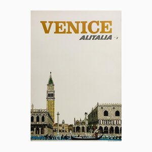 Venice Travel Airline Poster von Amilcare Pizzi, Italy, 1960er