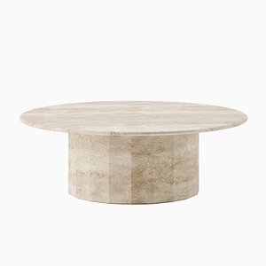 Ashby Coffee Table Handcrafted in Honed Travertine by Kevin Frankental for Lemon