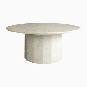 Ashby Coffee Table Handcrafted in Honed Bianco Carrara by Kevin Frankental for Lemon