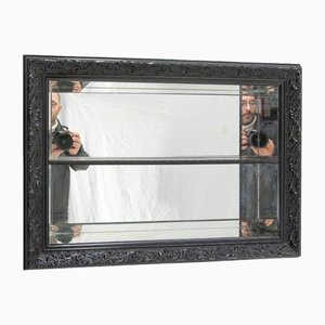 Mid-Century French Louis XV Style Decorative Mirrored Shelf in Stucco Frame