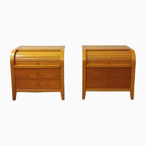 Cherry Wood Bedside Tables in the style of Calligaris, Italy, 1990s, Set of 2