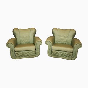 Fan Armchairs in the Style of Polo Buffa, 1950s, Set of 2