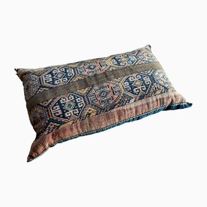 Original Hand-Embroidered Wool Floor Kilim Pillow Cover by Zencef Contemporary