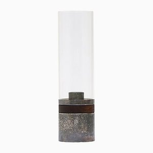 Silver, Wood, and Acrylic Glass Candlestick from Christofle, 1960s