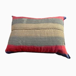 Multicolored Striped Wool Kilim Pillow Cover by Zencef Contemporary