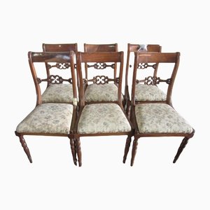 Antike italienische Stühle aus Nussholz, 1800, 6er Set