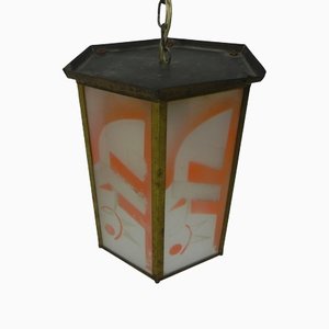 Art Deco Hanging Lamp with 6 Glass Plates