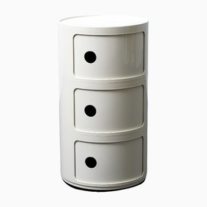 Italian White Kartell Componibili with 3 Drawers by Anna Castelli Ferrieri for Anonima Castelli