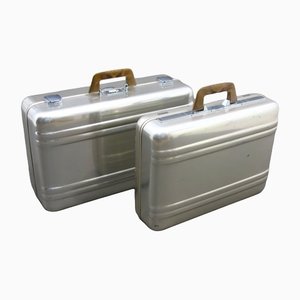 Vintage Aluminum Suitcases from Zero Halliburton, Set of 2