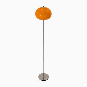 Orangefarbene Stehlampe, 1960er