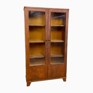 Vintage Wooden School Laboratory Display Cabinet
