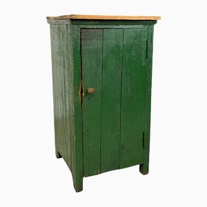 Vintage Industrial Green Wooden Cupboard