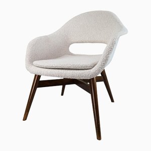 Czech Lounge Chair with New Bouclé Upholstery by Miroslav Navratil, 1960s
