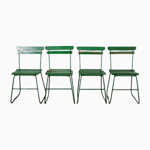 French Green Garden Set with Table and 4 Chairs, 1940s