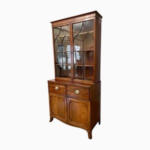 Antique George III Mahogany Secretaire Astral Glazed Bookcase