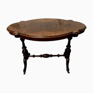 Antique Victorian Burr Walnut Shaped Centre Table