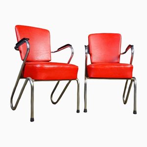 Rote Vintage Sessel, 1960er, 2er Set
