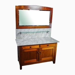 Art Deco Cupboard with Mirror and Marble Leaf