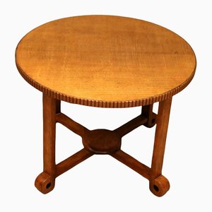 Low Circular Oak Table