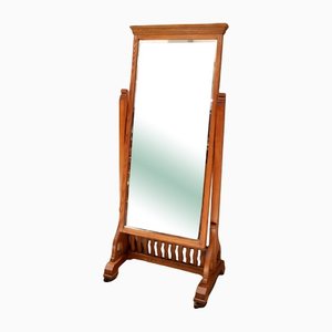 Edwardian Solid Ash Framed Cheval Mirror