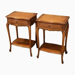 French Cherry Wood Tables, Set of 2